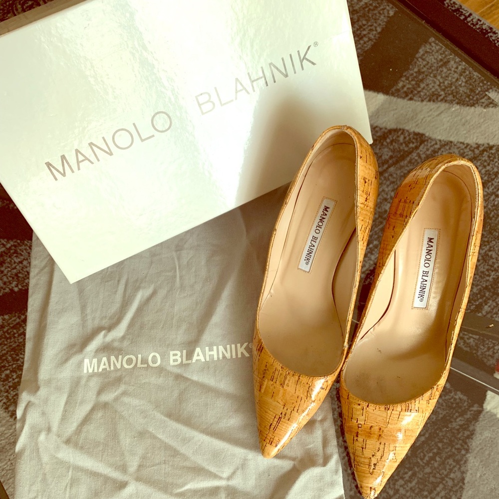 Manolo Blahnik heels pumps cork 37.5